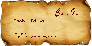 Csaby Iduna névjegykártya